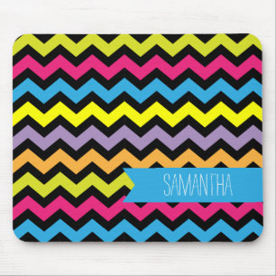 Vet gekleurde Chevron Zigzags Muismat