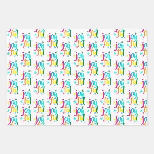 Vet gekleurde vrolijke kerst inpakpapier vel (Voorkant)