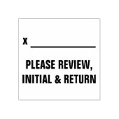 Vet "GELIEVE REVIEW, INITIAAL EN TERUGKEER" Rubberstempel (Afrduk)