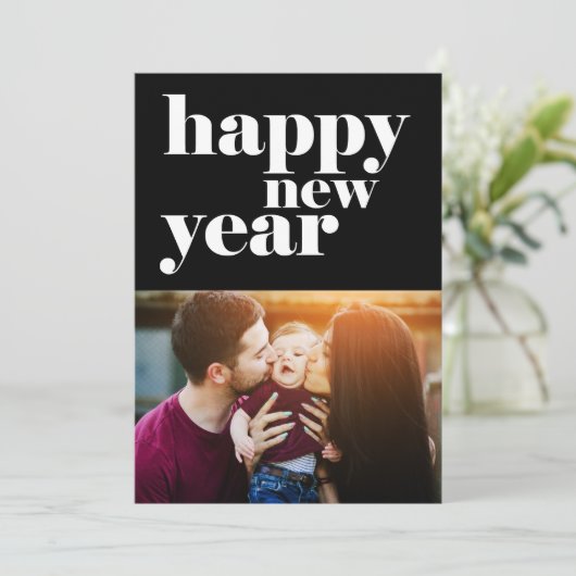 Vet Gelukkig Nieuwjaar 5-Foto Feestdagenkaart (Staand voorkant)