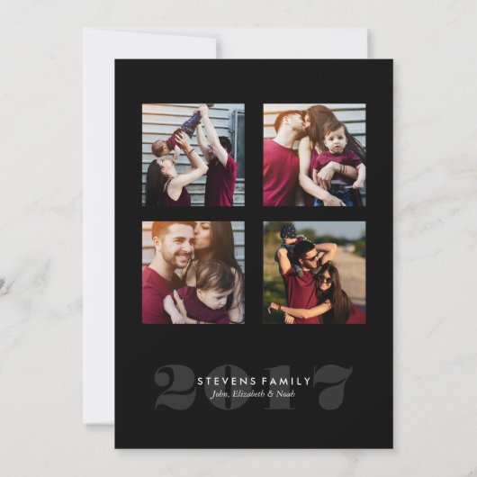 Vet Gelukkig Nieuwjaar 5-Foto Feestdagenkaart (Achterkant)