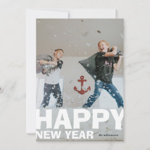 Vet Gelukkig Nieuwjaar Vakantie Fotokaart Feestdagenkaart