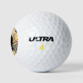 Vet Gemengde Dierenprints met Gouden Accenten Naam Golfballen (Logo)