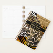 Vet, gemengde dierlijke afdrukken met Gold-accesso Planner (Display)