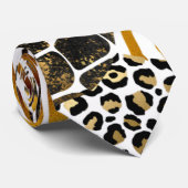 Vet, gemengde dierlijke afdrukken met Gold-accesso Stropdas (Opgerold)