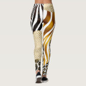 Vet, gemengde dierlijke printers Gold-accessoires Leggings (Achterkant)