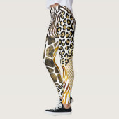 Vet, gemengde dierlijke printers Gold-accessoires Leggings (Links)