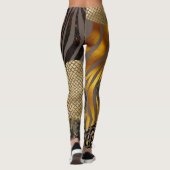 Vet, gemengde dierlijke printers Gold-accessoires Leggings (Achterkant)