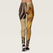 Vet, gemengde dierlijke printers Gold-accessoires Leggings (Achterkant)