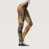 Vet, gemengde dierlijke printers Gold-accessoires Leggings (Rechts)