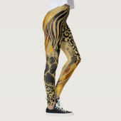 Vet, gemengde dierlijke printers Gold-accessoires Leggings (Rechts)