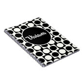 Vet Geometric Black White Circles Squares Spiral Notitieboek (Rechterzijde)