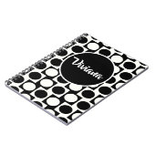 Vet Geometric Black White Circles Squares Spiral Notitieboek (Linkerzijde)
