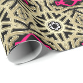 Vet Geometric Gold Black Roze patroon Cadeaupapier (Rol Hoek)