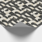 Vet geometrisch Abstract patroon – Zwart & Crème Cadeaupapier (Hoek)