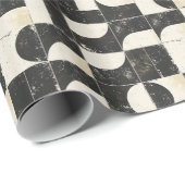 Vet geometrisch Abstract patroon – Zwart & Crème Cadeaupapier (Rol Hoek)