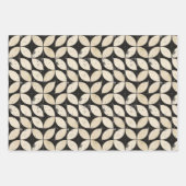 Vet geometrisch Abstract patroon – Zwart & Crème Inpakpapier Vel (Voorkant 2)