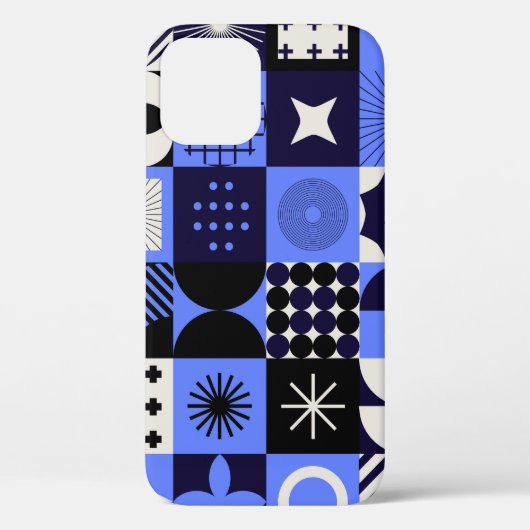Vet geometrisch Bauhaus Retrofuturistisch patroon Case-Mate iPhone Case (Achterkant)