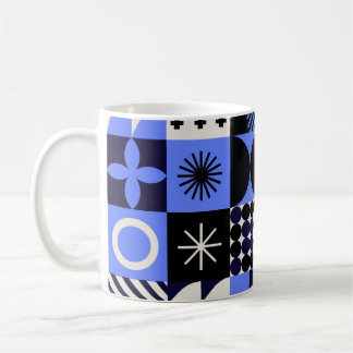 Vet geometrisch Bauhaus Retrofuturistisch patroon Koffiemok