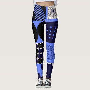 Vet geometrisch Bauhaus Retrofuturistisch patroon Leggings