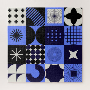 Vet geometrisch Bauhaus Retrofuturistisch patroon Legpuzzel