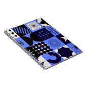 Vet geometrisch Bauhaus Retrofuturistisch patroon Notitieboek (Rechterzijde)