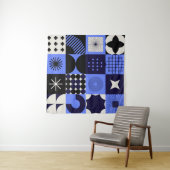 Vet geometrisch Bauhaus Retrofuturistisch patroon Wandkleed (In situ)