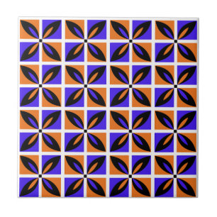 Vet geometrisch bloemontwerp tegeltje