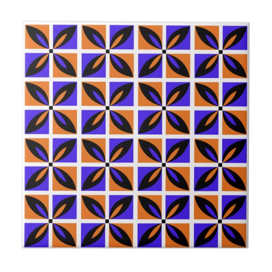 Vet geometrisch bloemontwerp tegeltje (Voorkant)