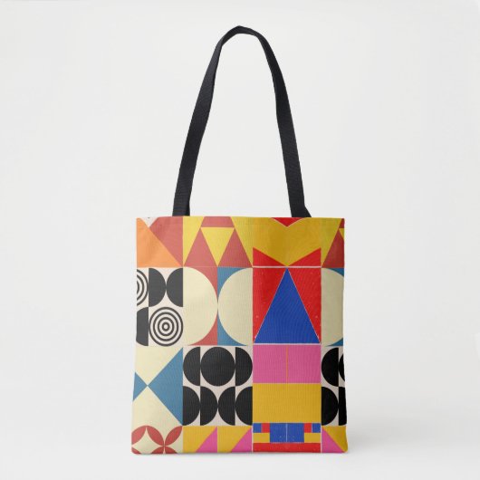 Vet geometrisch loopvlakpatroon tote bag (Voorkant)