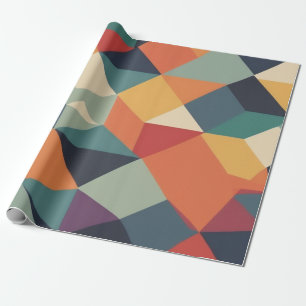 Vet geometrisch ontwerp in een regenboog van kleur cadeaupapier