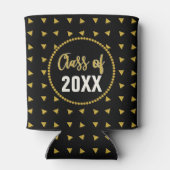 Vet Geometrisch Zwart Goud Afstuderen Klasse Reüni Blikjeskoeler (Achterkant)
