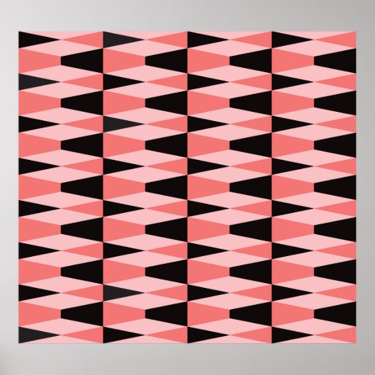 Vet geometrisch zwart roze patroon poster (Voorkant)