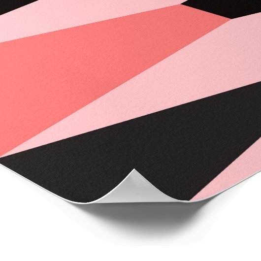 Vet geometrisch zwart roze patroon poster (Hoek)