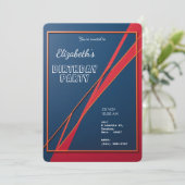 Vet Geometrische Abstracte Invitation Kaart (Staand voorkant)