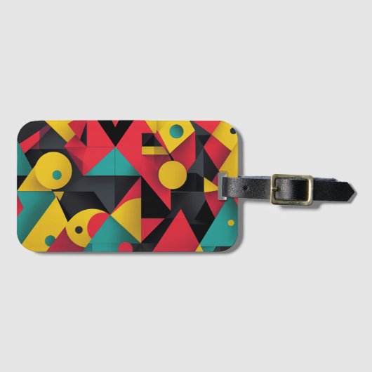 Vet Geometrische Abstracte Moderne Kunst Bagagelabel (Voorkant (horizontaal))