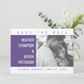 Vet Geometrische foto Opslaan datum | Ultra Violet Save The Date (Staand voorkant)