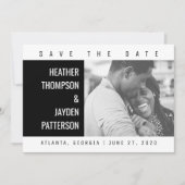 Vet Geometrische foto Opslaan datum | Zwart Save The Date (Voorkant)