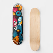 Vet Geometrische Pop Art - Ride Fast, Live Free Persoonlijk Skateboard (Voorkant)