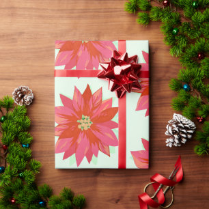 Vet, geschilderd poinsettia Kerstmis / vakantie on Cadeaupapier