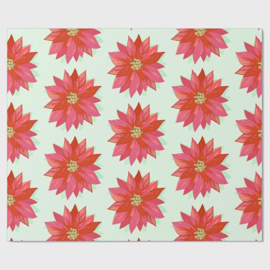Vet, geschilderd poinsettia Kerstmis / vakantie on Cadeaupapier (Vlak)