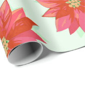 Vet, geschilderd poinsettia Kerstmis / vakantie on Cadeaupapier (Rol Hoek)