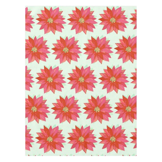 Vet, geschilderd poinsettia Kerstmis / vakantie on Tafelkleed (Voorkant)