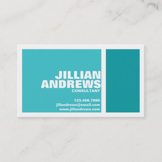 Vet gesplitst vak - Blauwgroen Visitekaartje (Voorkant)