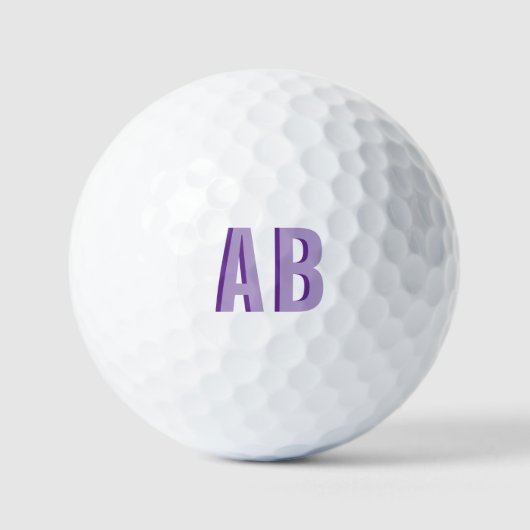 Vet gestapeld Paarse 2 letter monogram Golfballen (Voorkant)