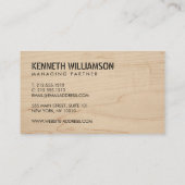 Vet gestencild hout constructie Visitekaartje (Achterkant)