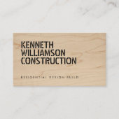 Vet gestencild hout constructie Visitekaartje (Voorkant)