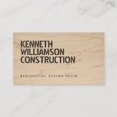 Vet gestencild hout constructie Visitekaartje (Voorkant)