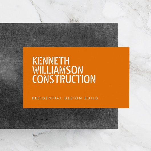 Vet gestencild Sinaasappel constructie Visitekaart Visitekaartje