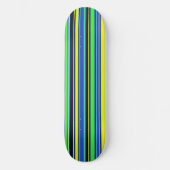 Vet gestreept skateboard - blauw, Limoen en geel (Voorkant)